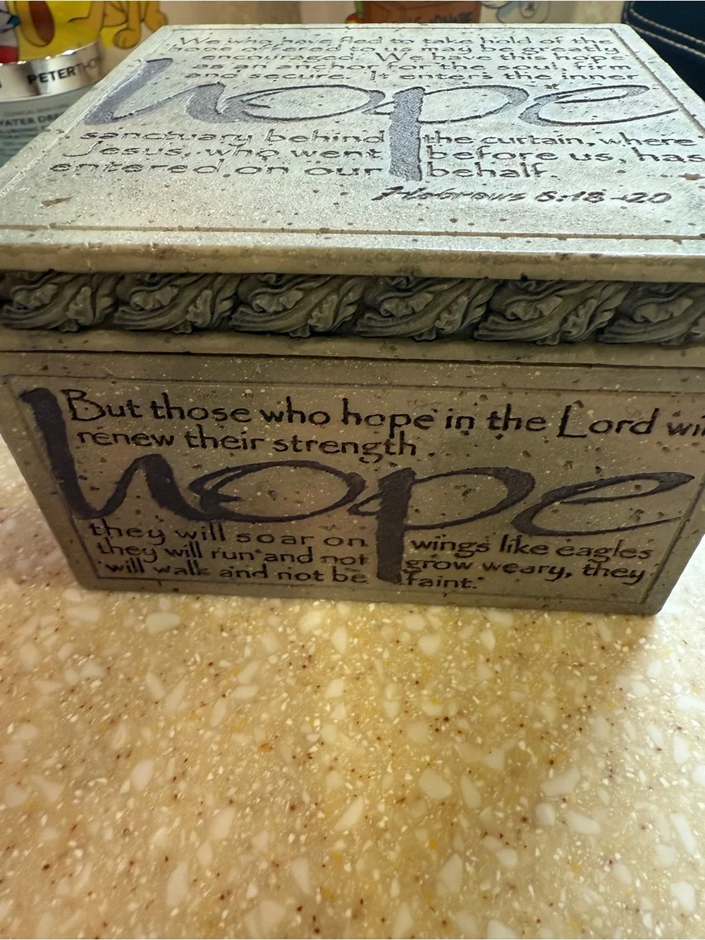 Inspirational Religious 'Hope' 2004 Demdaco by Faith Bill Stross BoxBeige/Gray